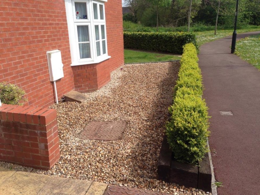 Lawn replaced with gravel